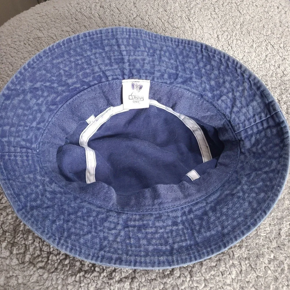 Michigan USA Flag Bucket Sun Hat Cap Blue L/XL Chambray Denim‎ Faded Patriotic